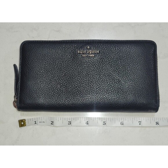 Kate Spade Authentic Pebbled Black Leather Long Wallet & Adel Bifold Wallet (2) - Picture 9 of 16